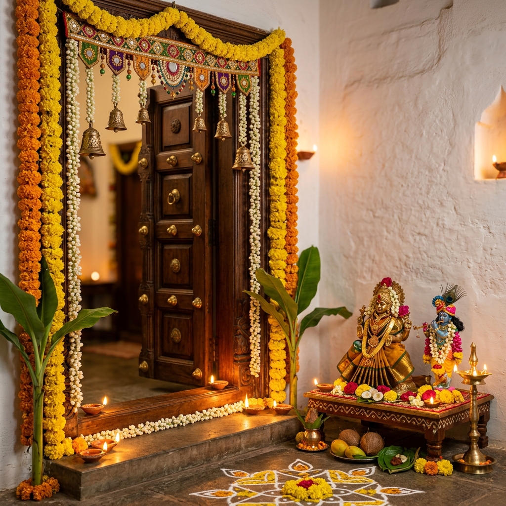 Onam Festival Floral Pookkalam Decor