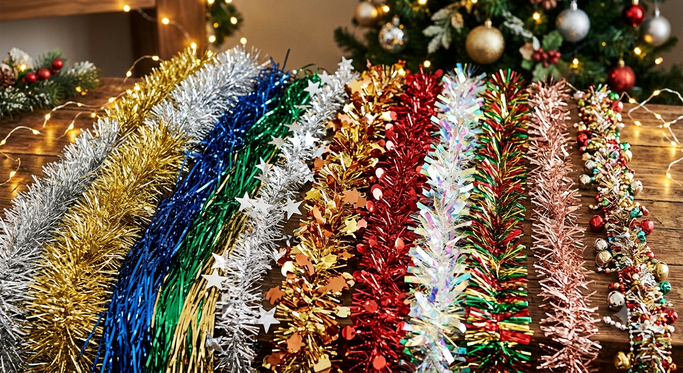 Shimmering Metallic Tinsel Foil Fringe